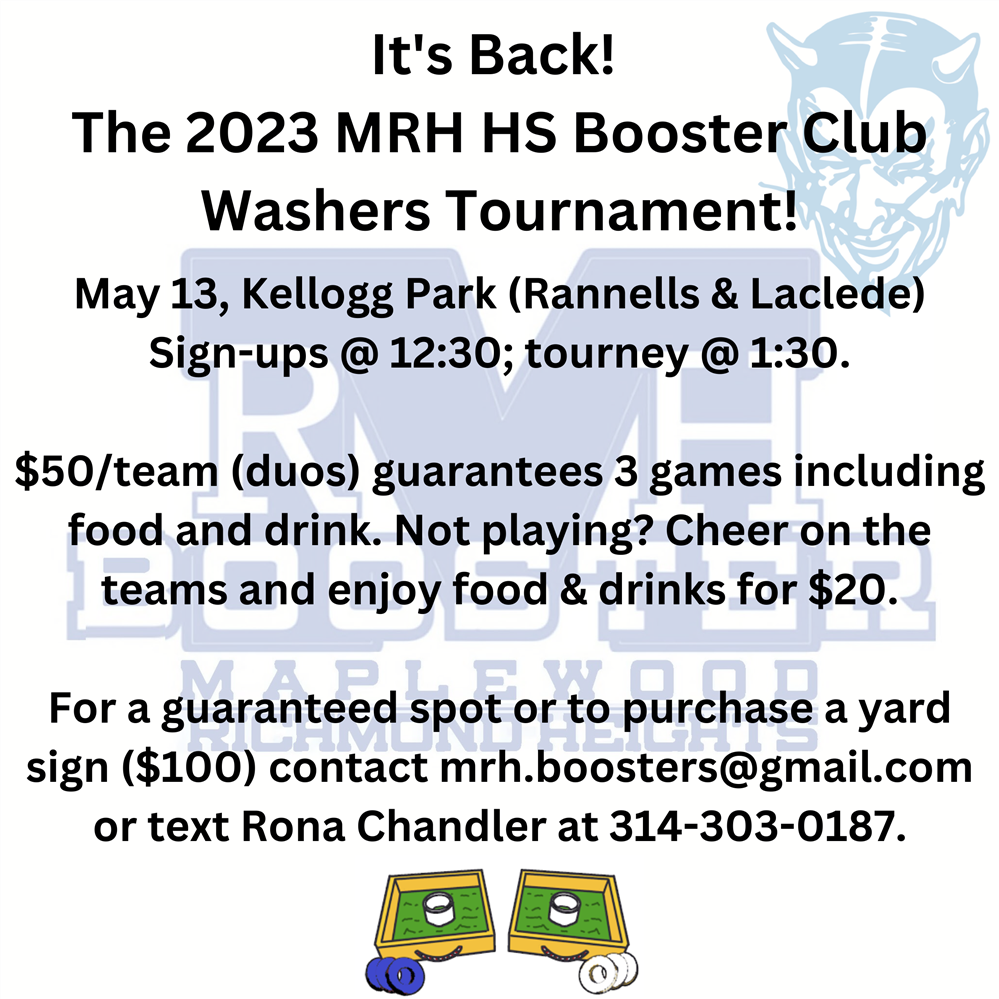 Booster Club Washers Tournament, May 13, 2023 Booster Club Washers Tournament, May 13, 2023